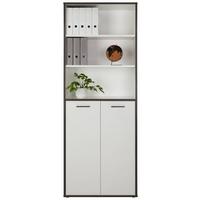 Regalkombination in Weiss/Grau - Weiss/Grau, Modern, Holzwerkstoff/Kunststoff (84,5/226,5/41,5cm) - Mömax