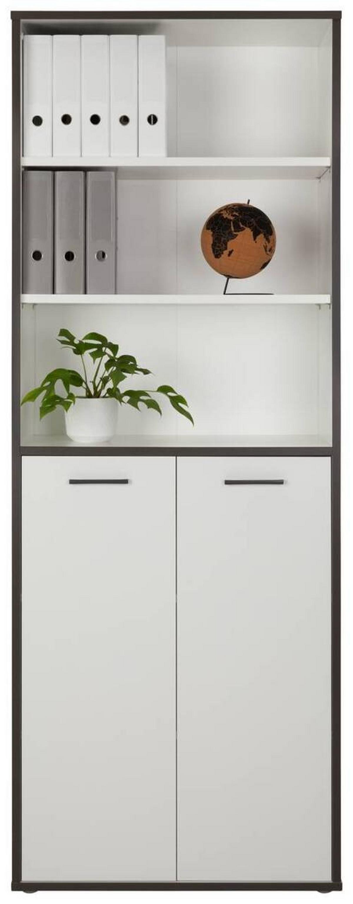 Regalkombination in Weiss/Grau - Weiss/Grau, Modern, Holzwerkstoff/Kunststoff (84,5/226,5/41,5cm) - Mömax