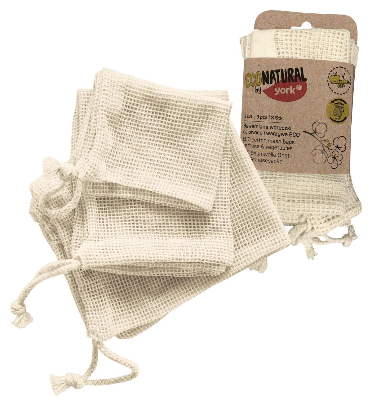 Zöldség, Gyümölcs Tárolózsák York Natural - bézs, textil (9,5/18/5cm)