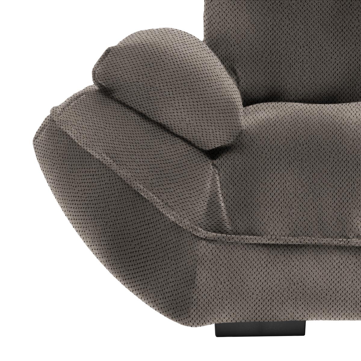 Wohnlandschaft Vivo Mokka - Schwarz/Mokka, MODERN, Kunststoff/Textil (317/63/179cm) - Premium Living