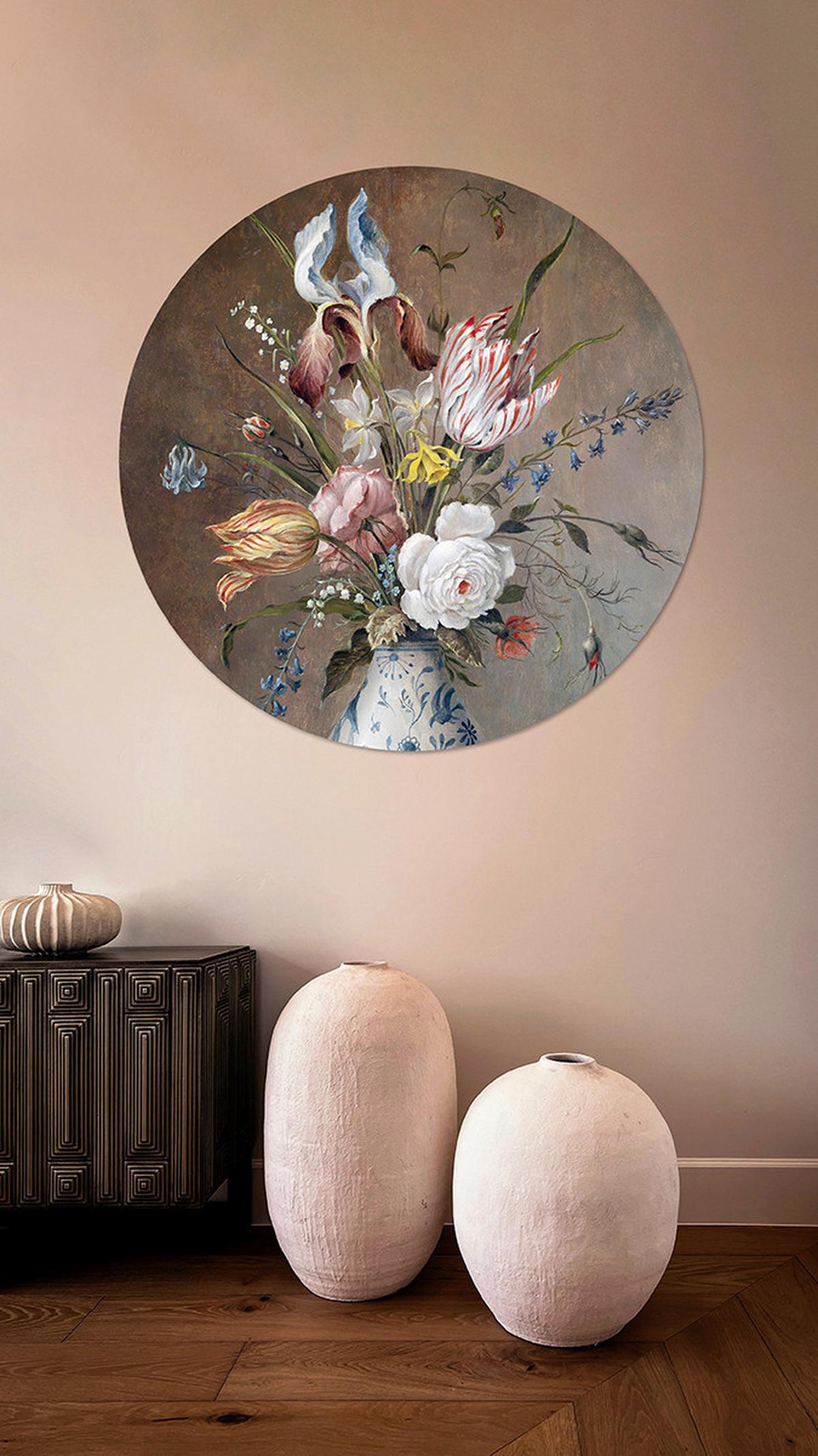 METALLBILD STILLEBEN MIT BLUMEN - Multicolor, Basics, Metall (100/0,3cm)