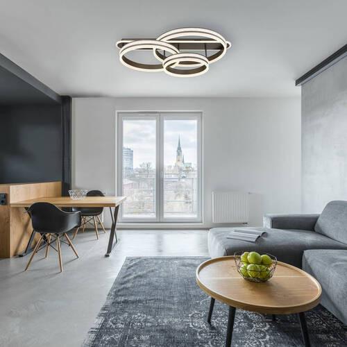 Stropna Led-svetilka Grouni, S Sijalko - barve titana/opal, Design, kovina/umetna masa (80/50/21,5cm)