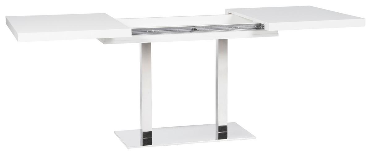 STÓŁ DO JADALNI QUADRATO - kolor stalowy/biały, Konventionell, materiał drewnopochodny/metal (120/80/74cm) - MID.YOU