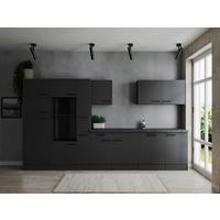 Kuhinjski Blok Brez Aparatov Oliver, 370cm - temno siva/črna, Design, kovina/leseni material (370cm) - Respekta