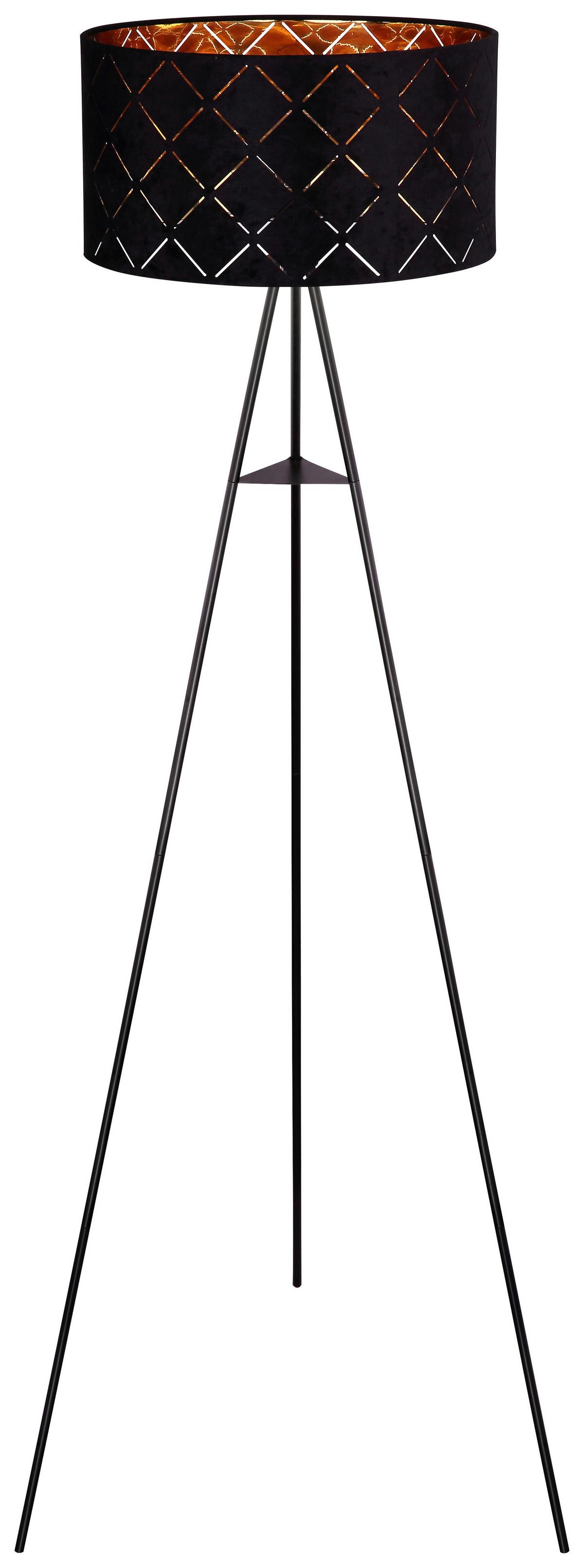 Podna Svjetiljka Crna Š/v: 69/149cm - crna, Design, tekstil/metal (69/149cm) - Globo