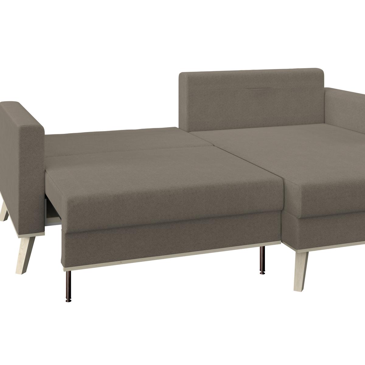 Kutna Garnitura Carini - boje hrasta/svijetlo smeđa, Basics, tekstil/drvo (222/152cm) - Modern Living