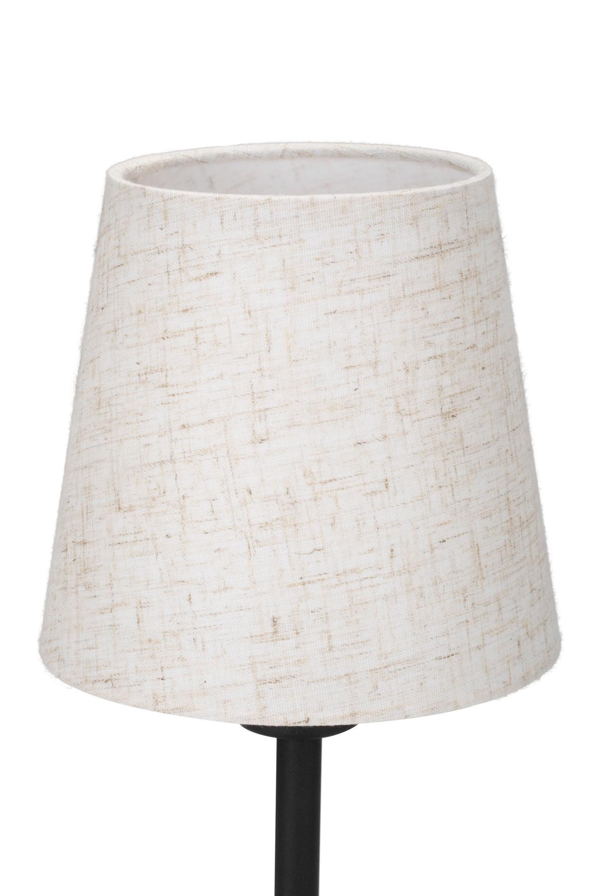 LAMPA STOŁOWA WOODRO *SBB* - kolor naturalny/czarny, Natur, metal/tkanina (14/30cm) - Boxxx