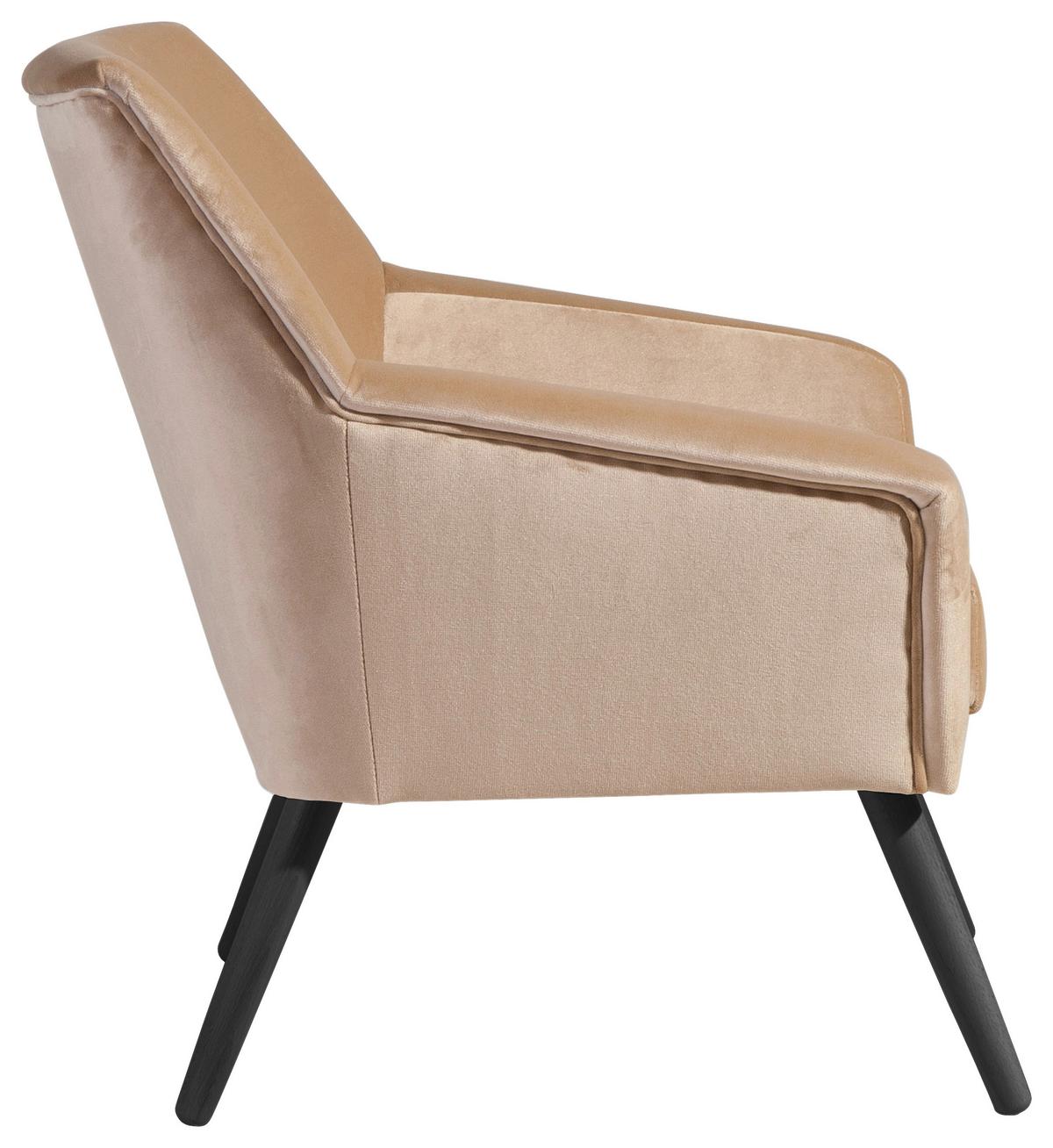SESSEL ALEGRO - Sandfarben/Schwarz, Design, Holz/Textil (67/81/71cm) - Max Winzer