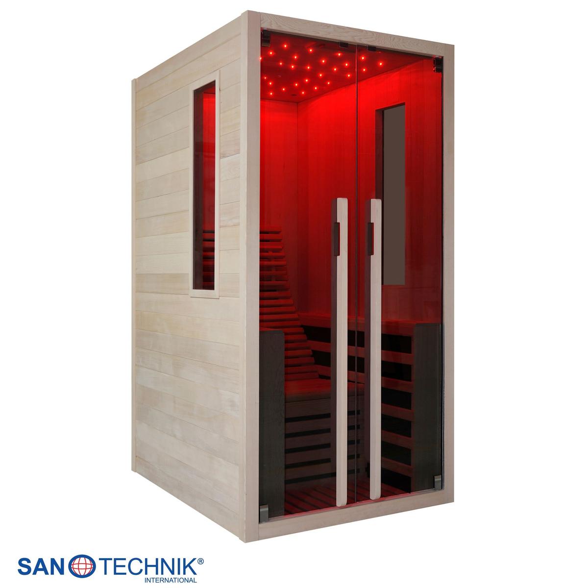 Infrarotkabine Carbon ca. 100x195x130cm - Naturfarben, Basics, Holz (100/195/130cm) - Sanotechnik
