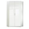 Kutni Ormar Clack - bijela/bijela visoki sjaj, Basics, drvni materijal (95/198/95cm) - Modern Living