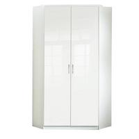 Eckschrank Clack Weiß Hochglanz - Chromfarben/Weiß Hochglanz, KONVENTIONELL, Holzwerkstoff (95/198/95cm)
