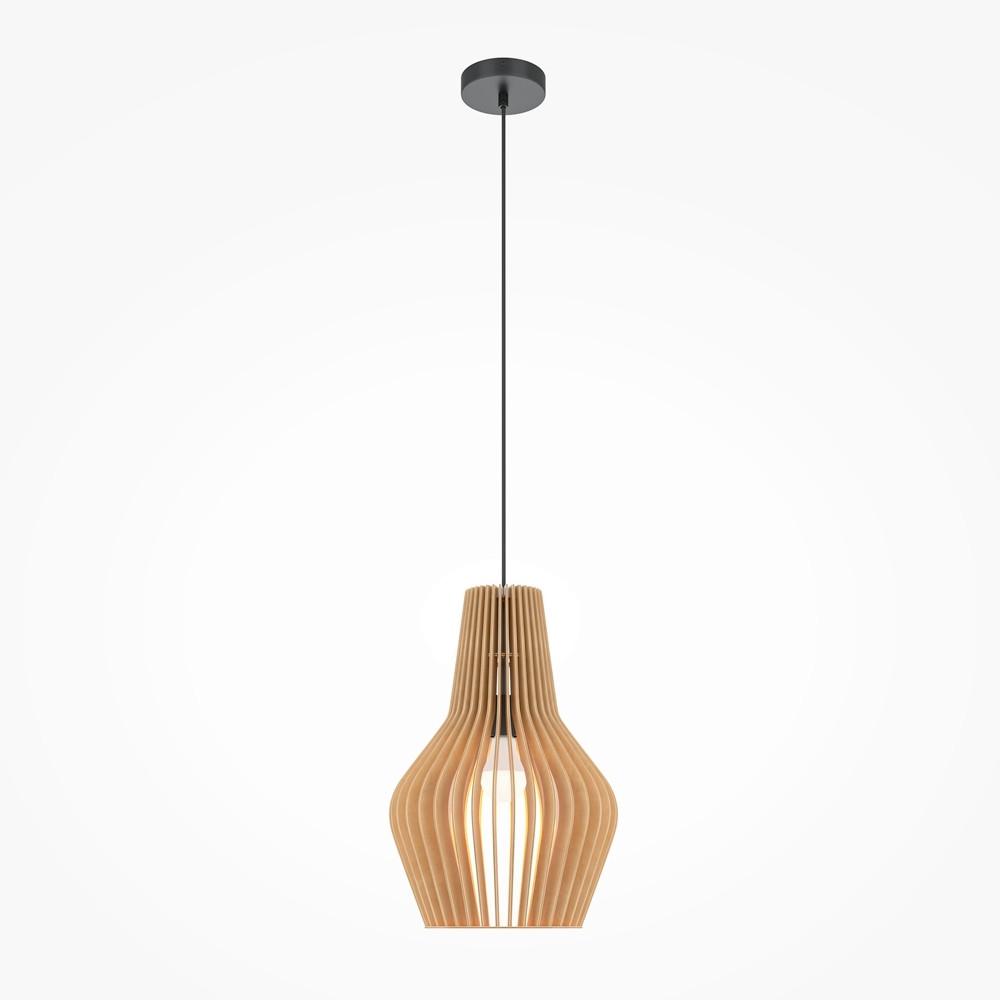 Pendelleuchte Roots - Beige/Schwarz, Modern, Holz/Metall (30/57,5cm) - MAYTONI