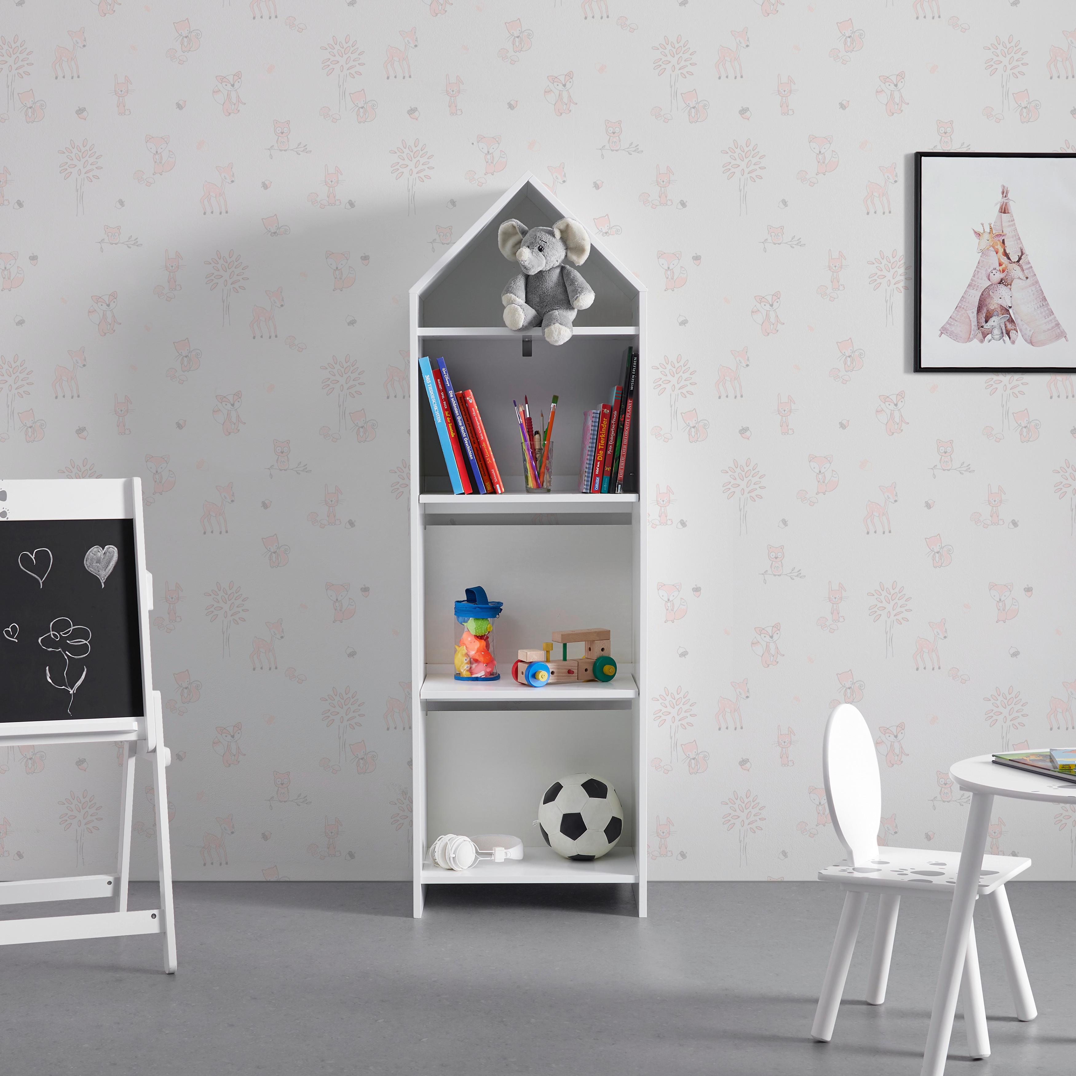 Regal für Kinder, weiß, "Lia" - Weiß, MODERN (47/150/30cm) - Bessagi Kids