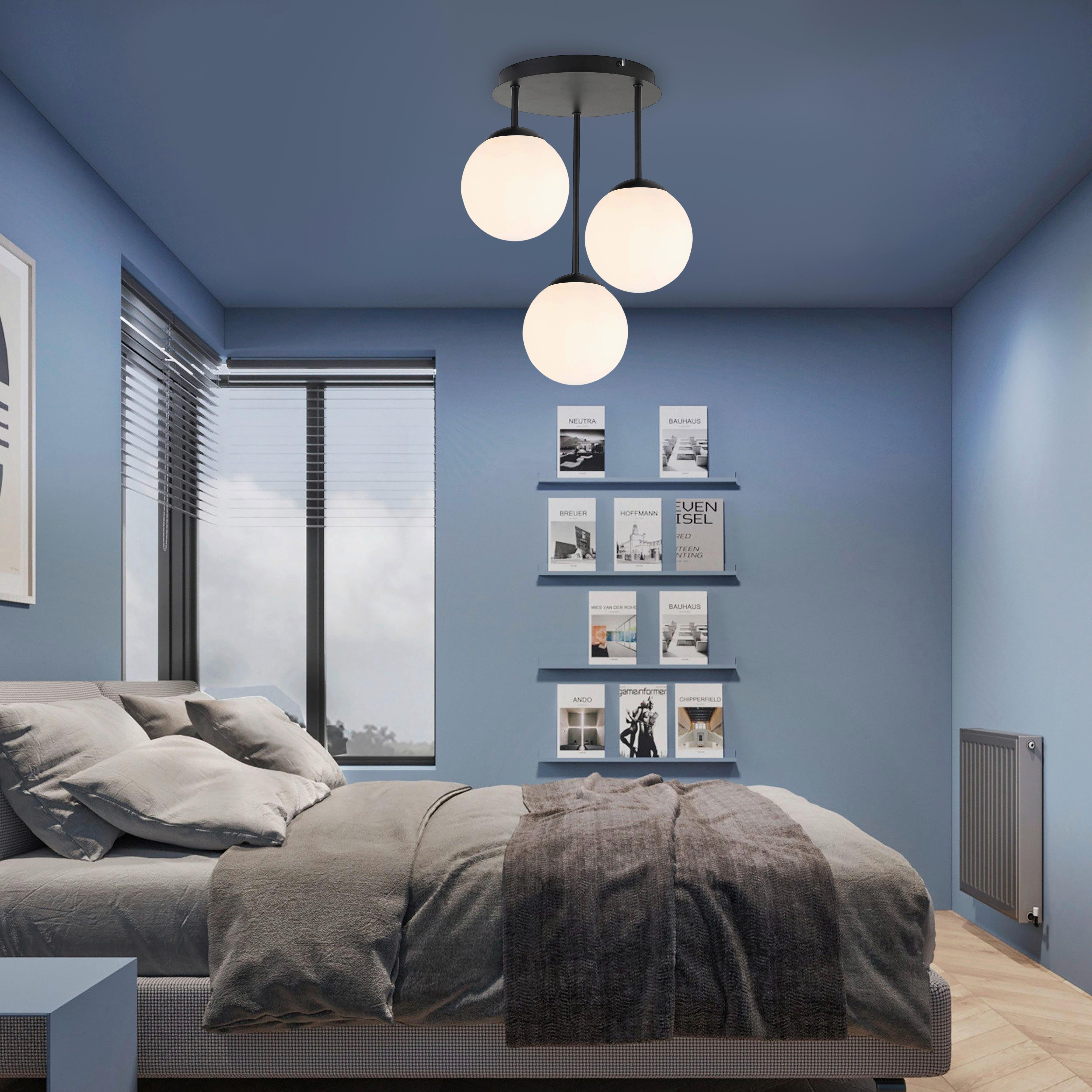 LAMPA WISZĄCA MADLEEN - czarny/biały, Trend, metal/szkło (34,5/41,5cm) - Novel