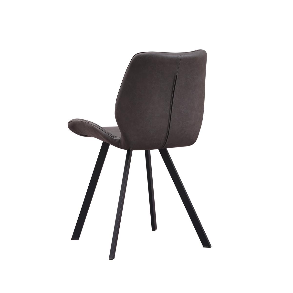 Stuhl-Set Barona 4er-Set Anthrazit Lederlook - Anthrazit/Schwarz, MODERN, Textil/Metall (44/80/55cm) - MID.YOU