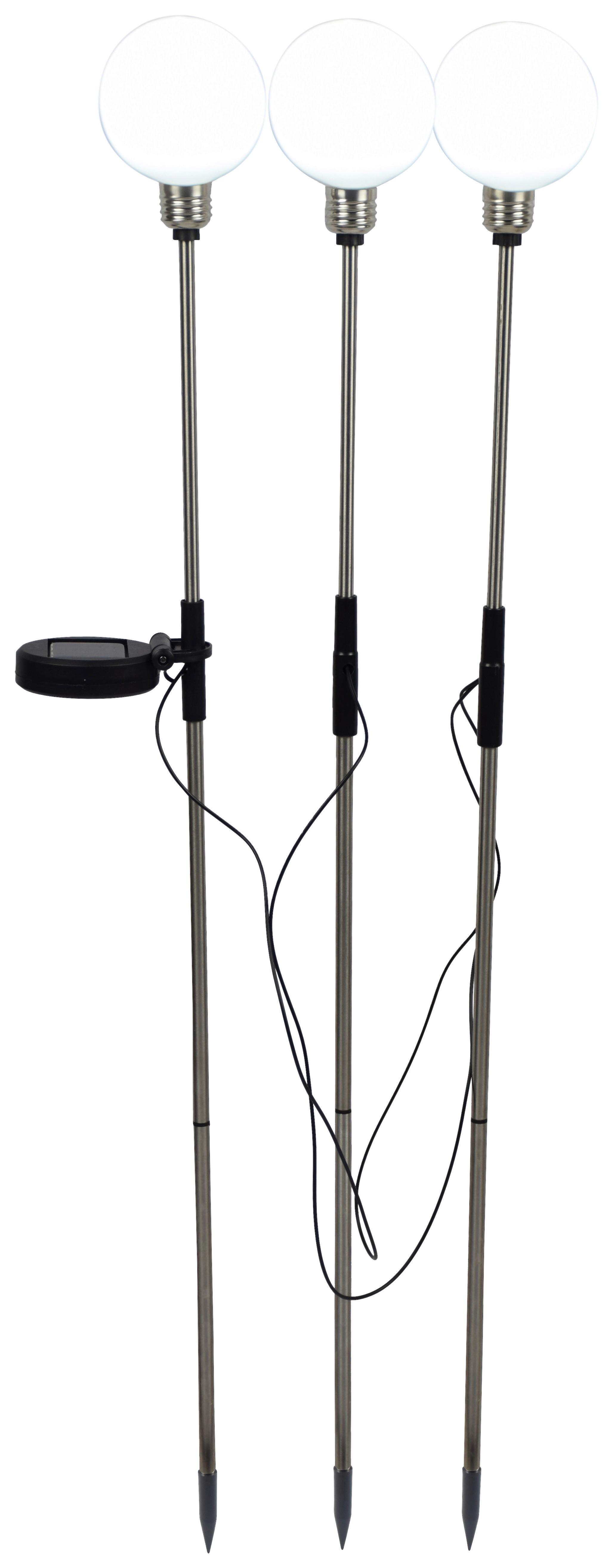 Solarleuchte Qiml in Schwarz/Weiß max. 0,18 Watt - Schwarz/Weiß, MODERN, Kunststoff/Metall (82,5cm) - Modern Living