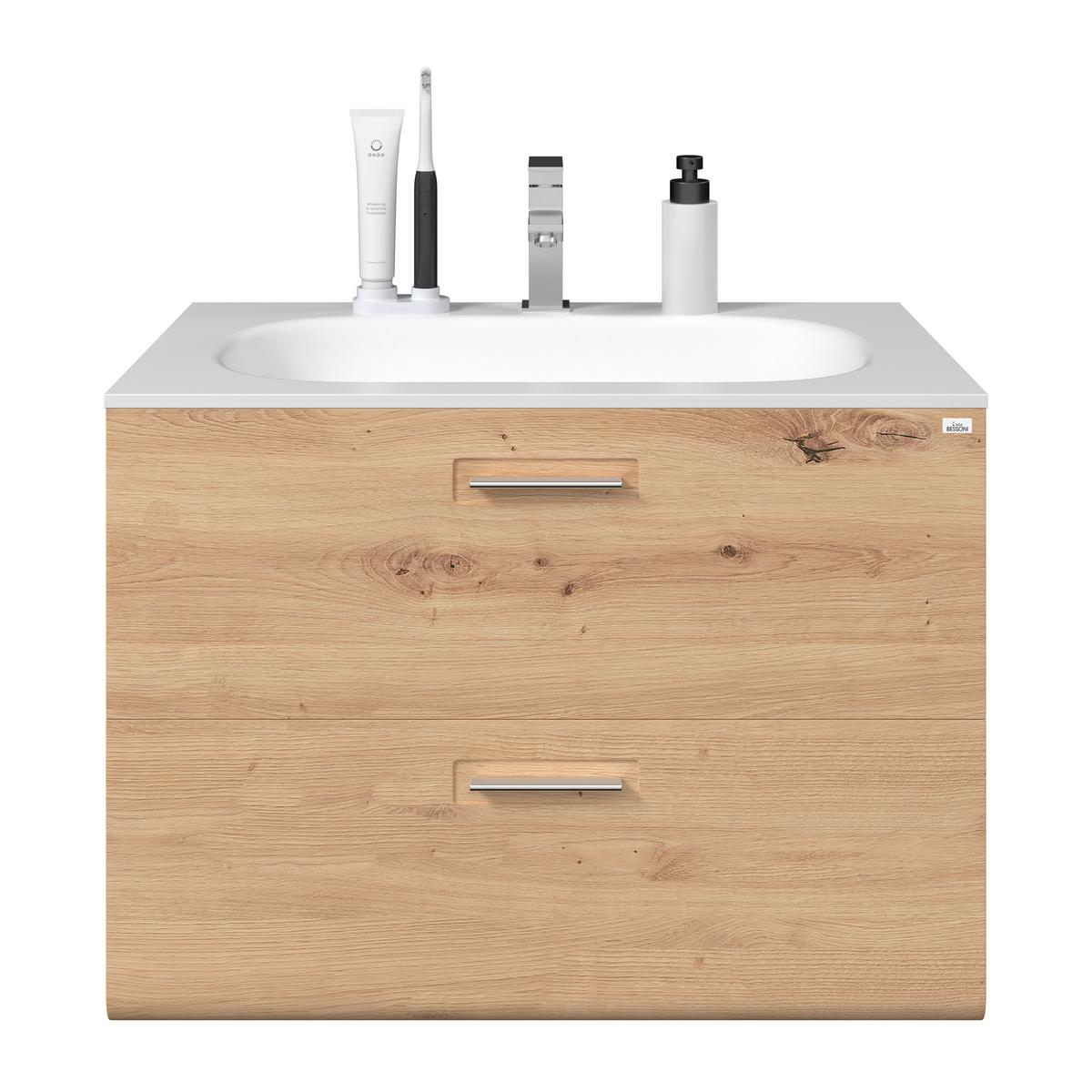 Bază pentru lavoar Avensis - culoare lemn stejar, Modern, material pe bază de lemn (75/53/45cm) - Luca Bessoni