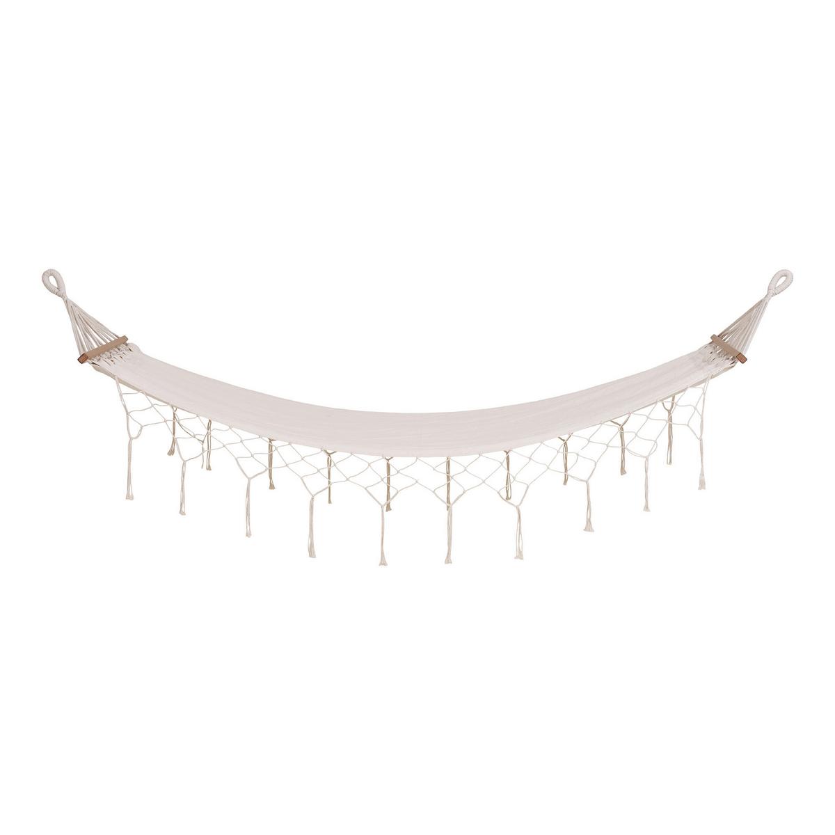 Hängematte Edessa Weiß - Weiß, Basics, Holz/Textil (200/3/80cm)