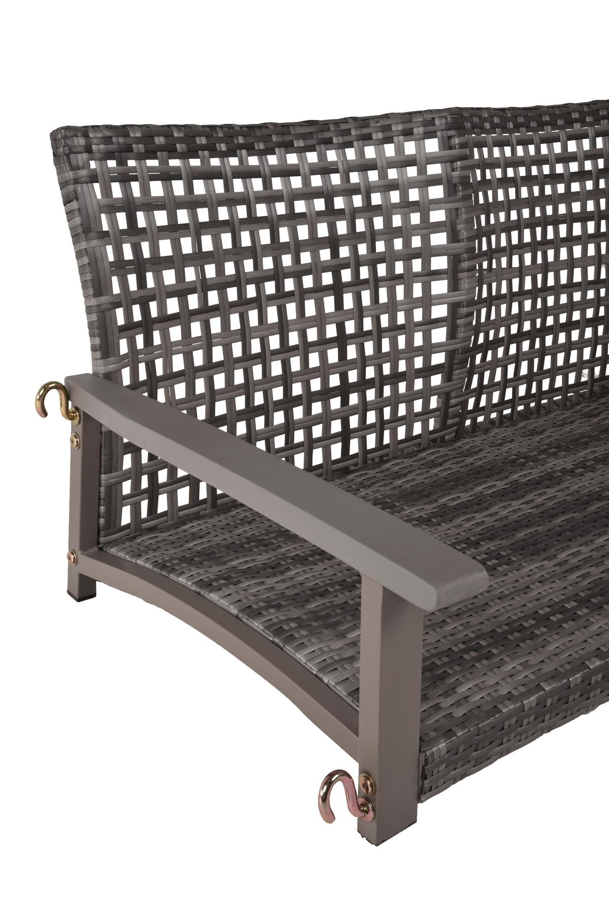 Hängebank Cuneo Grau ca. 120x79x57 cm - Grau/Akaziefarben, Basics, Holz/Kunststoff (120/79/57cm) - Gardenson