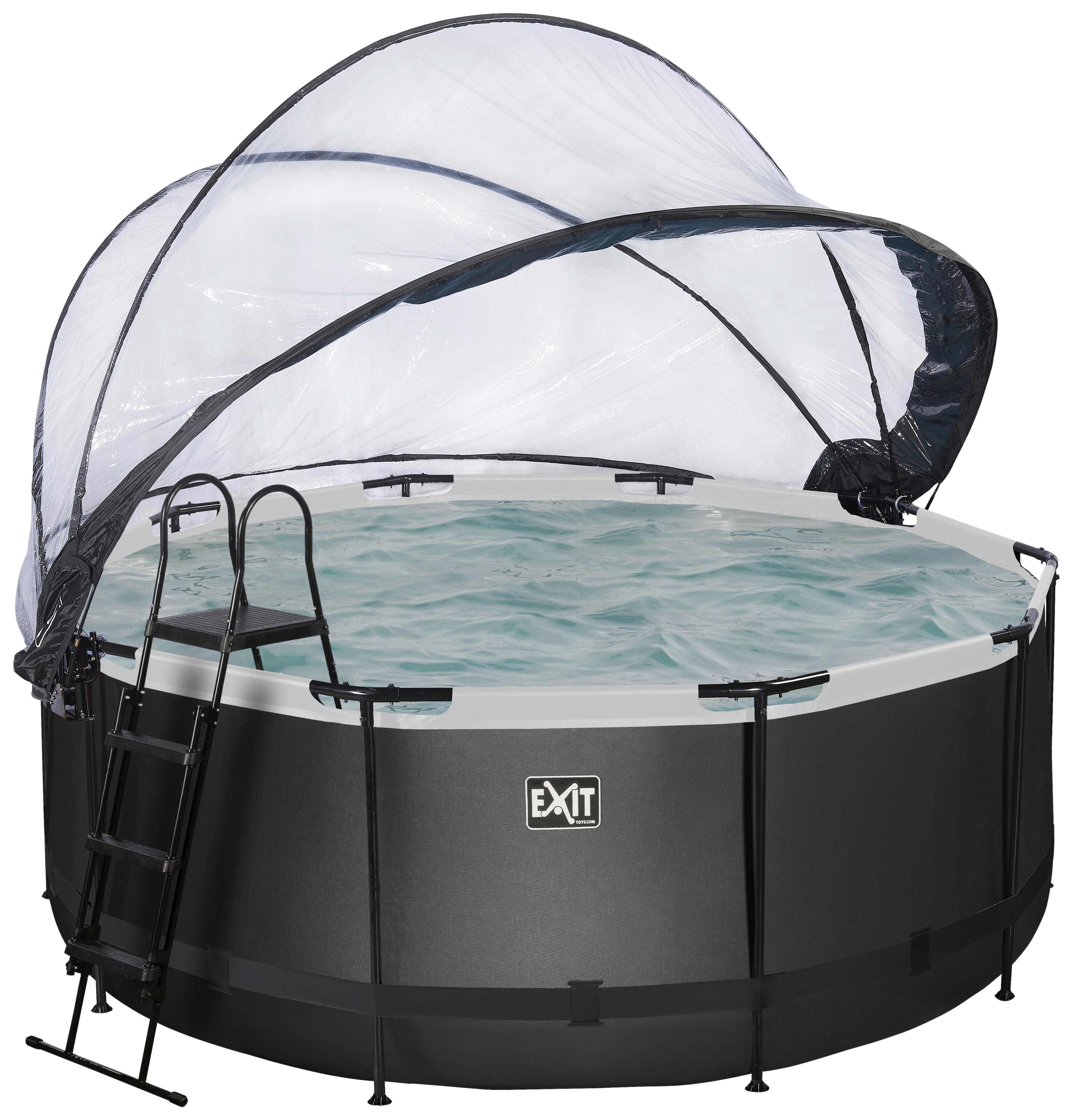 Bazen Exit Black Pool, Črpalka S Peščenim Filtrom, Ø 360cm - črna, Konvencionalno, kovina (360/122cm) - EXIT Toys