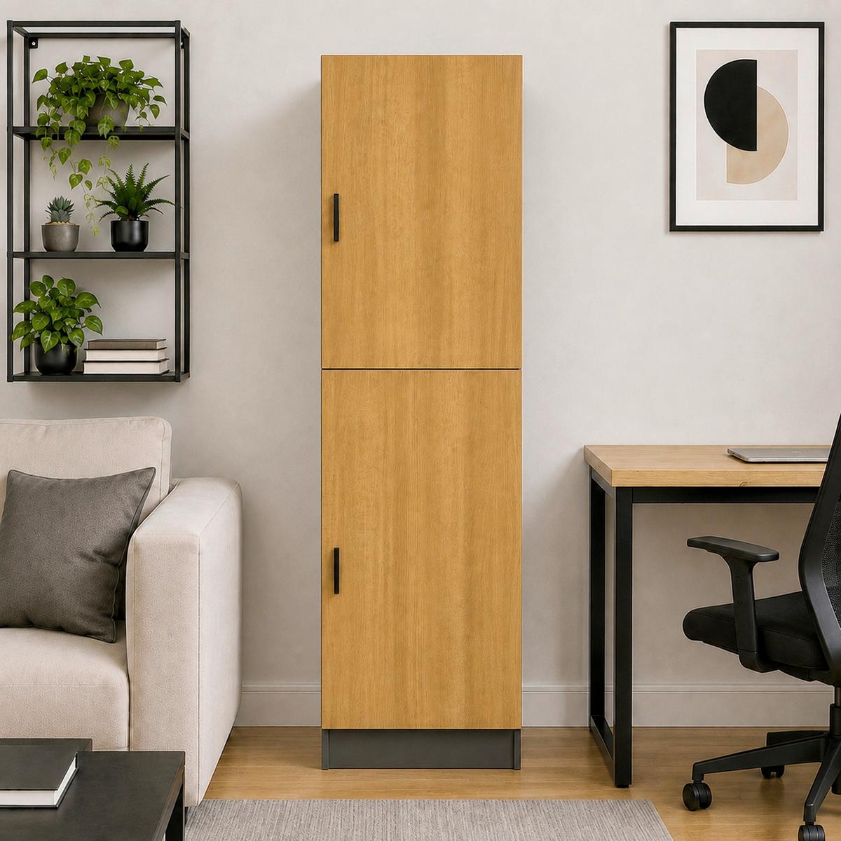 Aktenschrank Dilos Xl - Honigeiche/Anthrazit, Modern, Holzwerkstoff (52/183/32cm) - MID.YOU