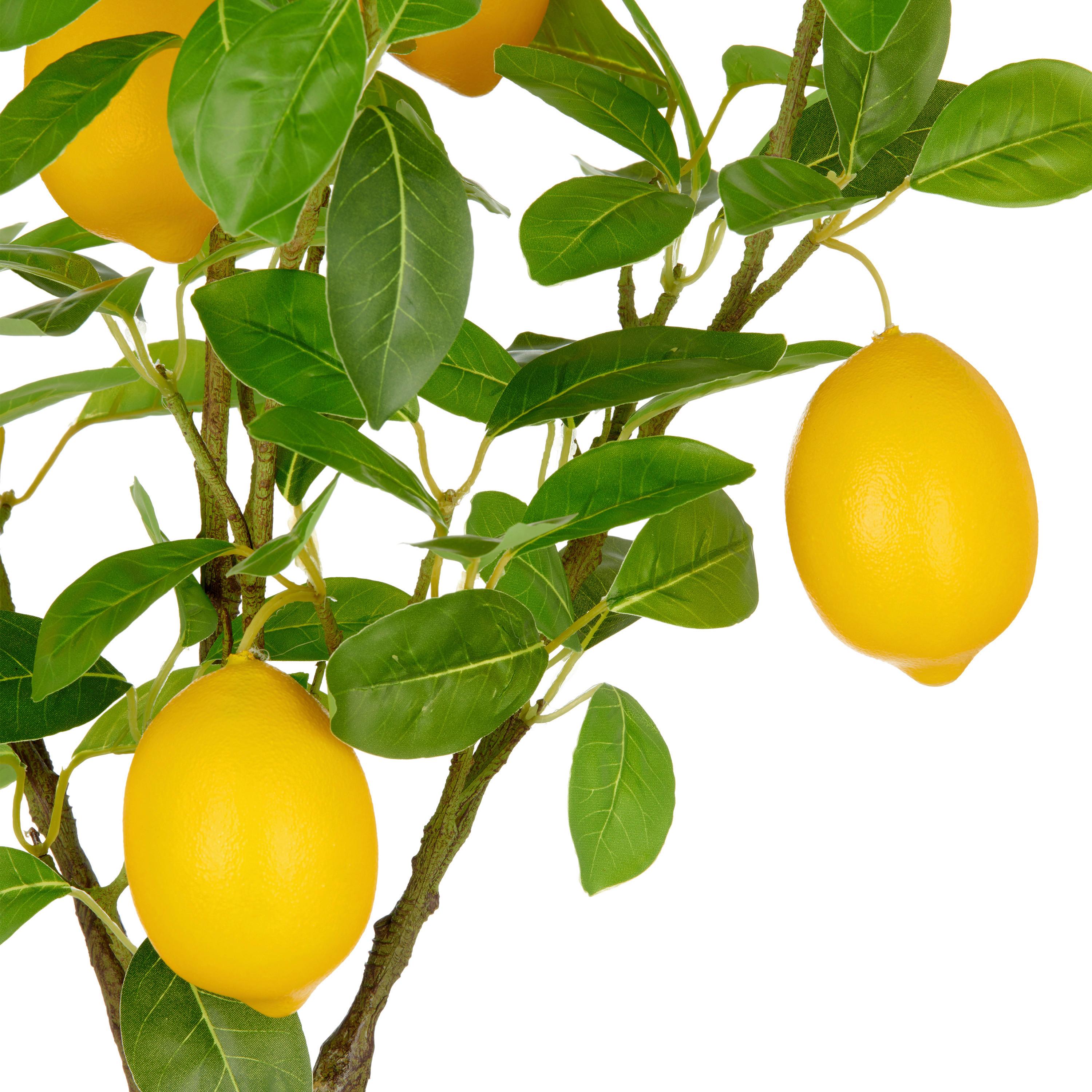 Kunstpflanze Zitronenbaum Gelb/Grün ca. 90cm - Gelb/Braun, Basics, Kunststoff (21/90/21cm)