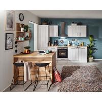 Küchenblock Anton mit Geräten ca. 280-124 cm Weiß - Wildeiche/Edelstahlfarben, LIFESTYLE, Holzwerkstoff/Metall (280-124cm) - Respekta