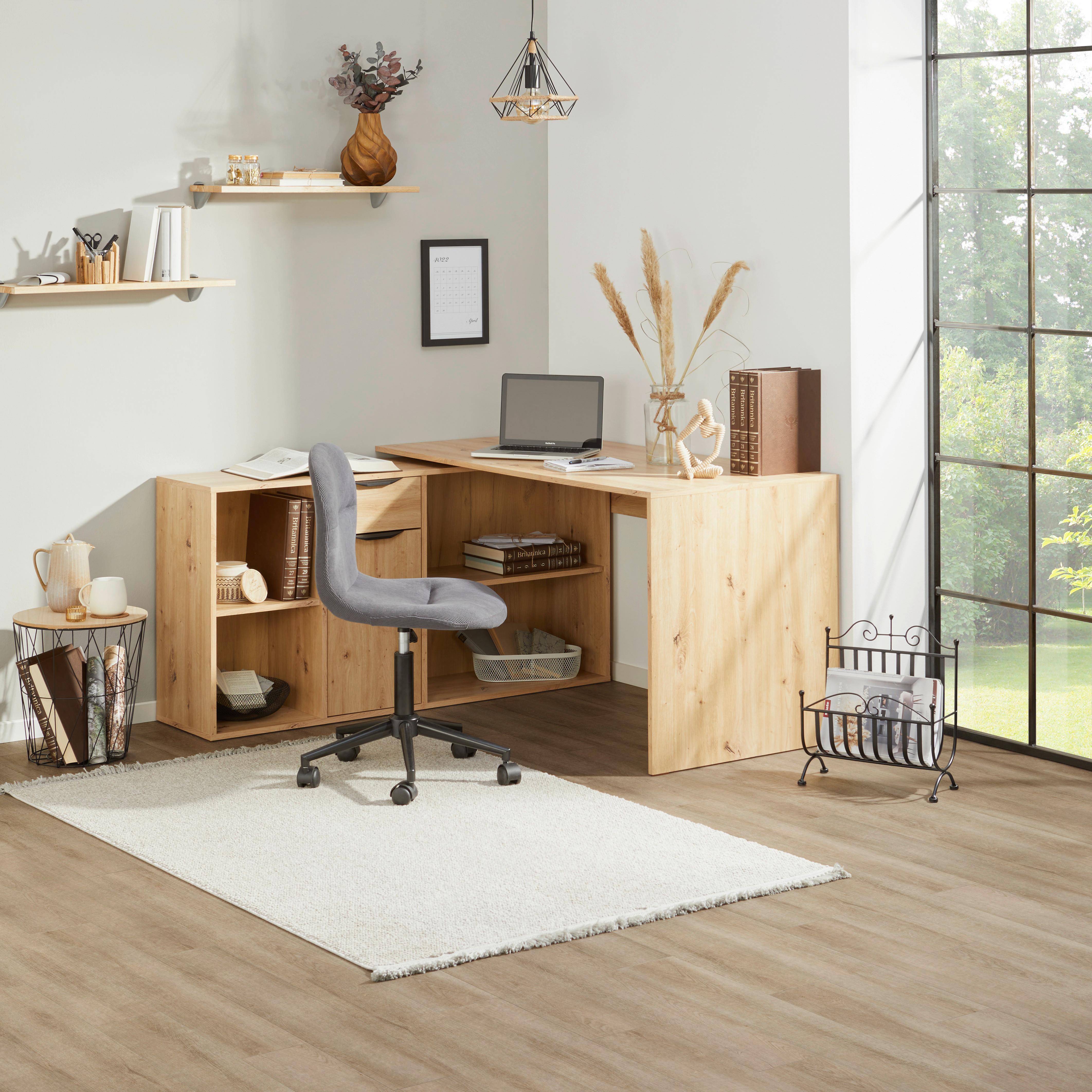 Masă de scris MX 195 - alb/stejar Artisan, Modern, material pe bază de lemn (136,8/74,2/135cm) - Modern Living