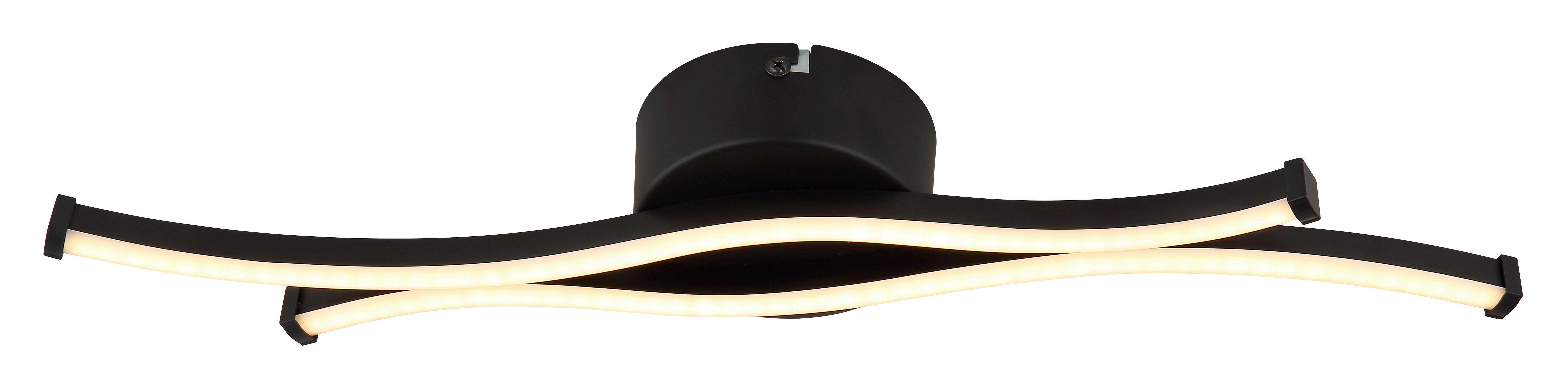 LED-DECKENLEUCHTE 67336-12 - Opal/Schwarz, Design, Kunststoff/Metall (47,6/10/5,6cm) - Globo