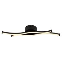 Led Stropna Svjetiljka Opal , Crna - crna/opalna, Design, metal/plastika (47,6/10/5,6cm) - Globo