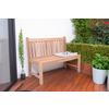 Gartenbank Solo Teak 2-Sitzer - Braun/Naturfarben, MODERN, Holz (60/92/120cm) - Gardenson
