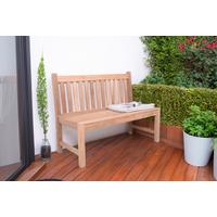 Gartenbank Solo Teak 2-Sitzer - Braun/Naturfarben, MODERN, Holz (60/92/120cm) - Gardenson