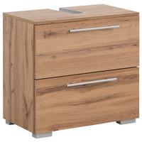 Waschbeckenunterschrank , eiche - Chromfarben/Eichefarben, KONVENTIONELL, Holzwerkstoff/Metall (60,2/59,1/35cm) - MID.YOU