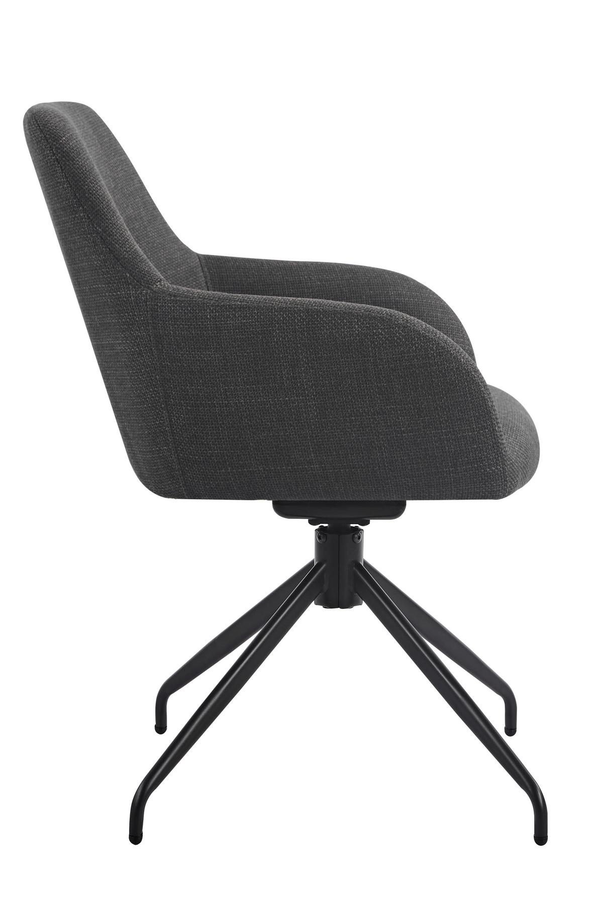 ARMLEHNSTUHL-SET TRIEST S 2ER-SET - Anthrazit/Schwarz, MODERN, Textil/Metall (56/83/60cm) - MID.YOU