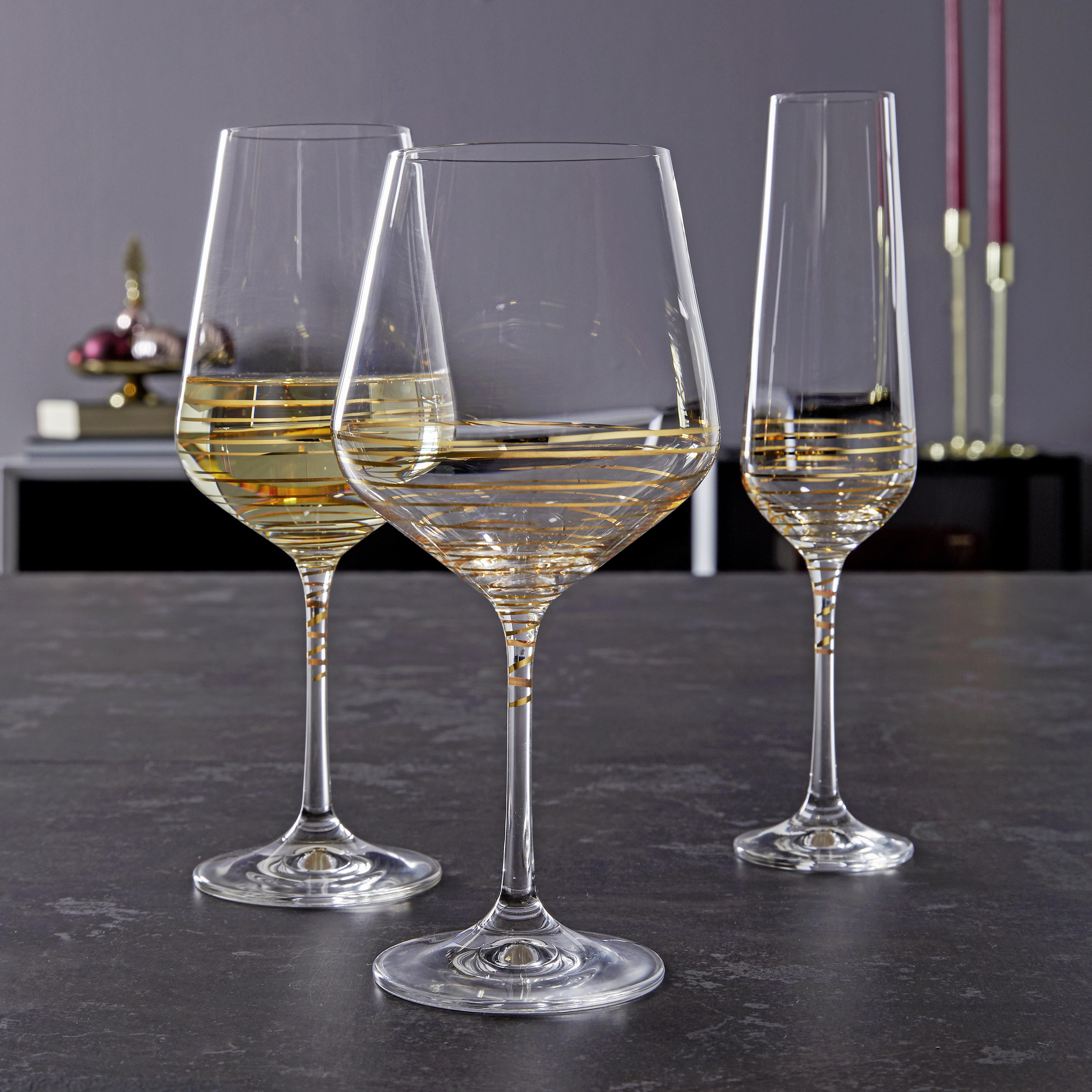 Pahar de vin spumant Elegance - clar/auriu, Modern, sticlă (0,2l) - Bohemia