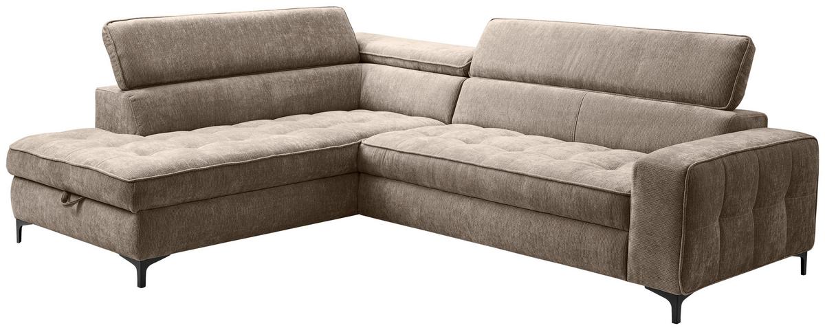 Kutna Garnitura Talia - smeđa/crna, Basics, tekstil/metal (203/70-90/251cm) - Modern Living