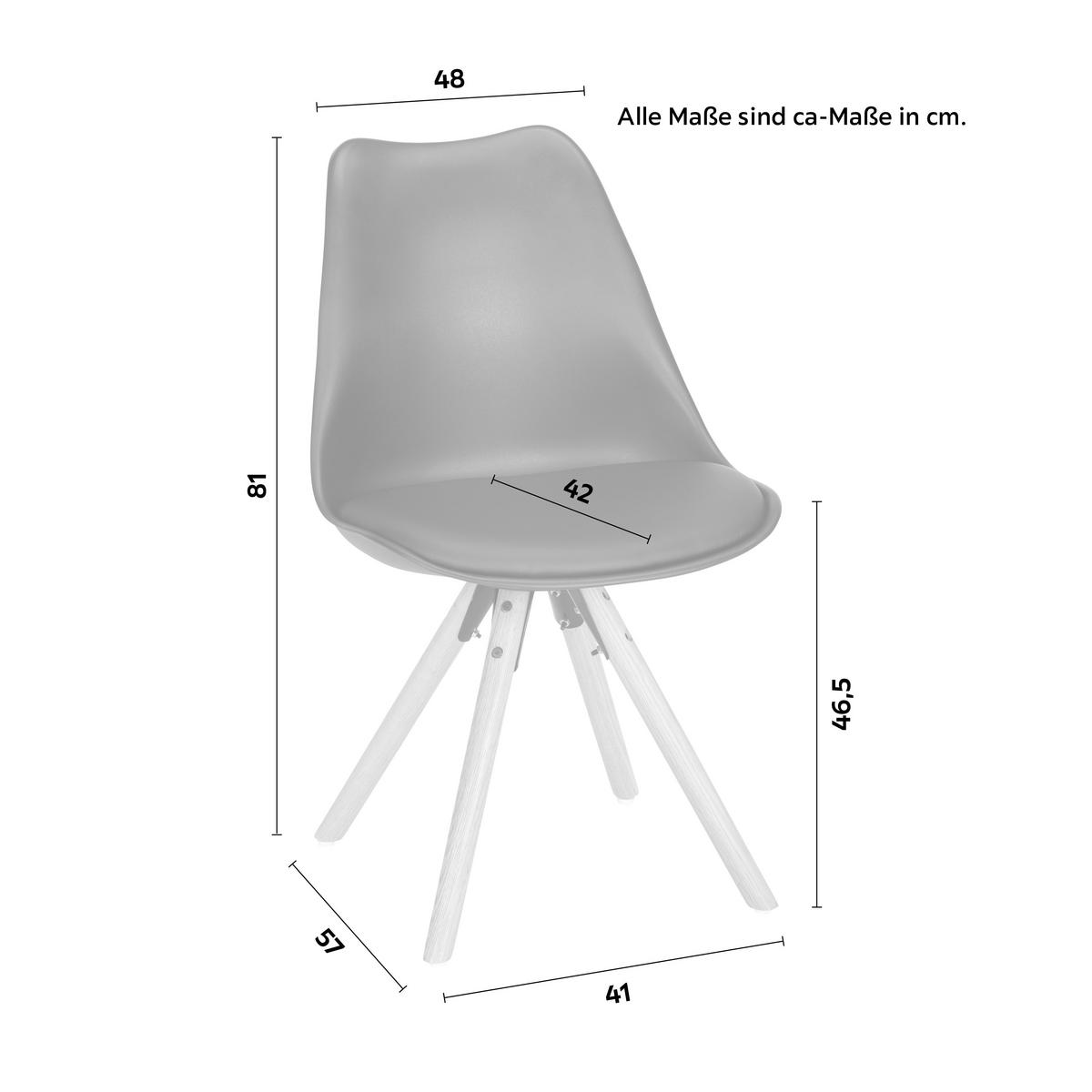 Stolica Lilly - boje hrasta/crna, Moderno, drvo/plastika (48/81/57cm) - Mömax