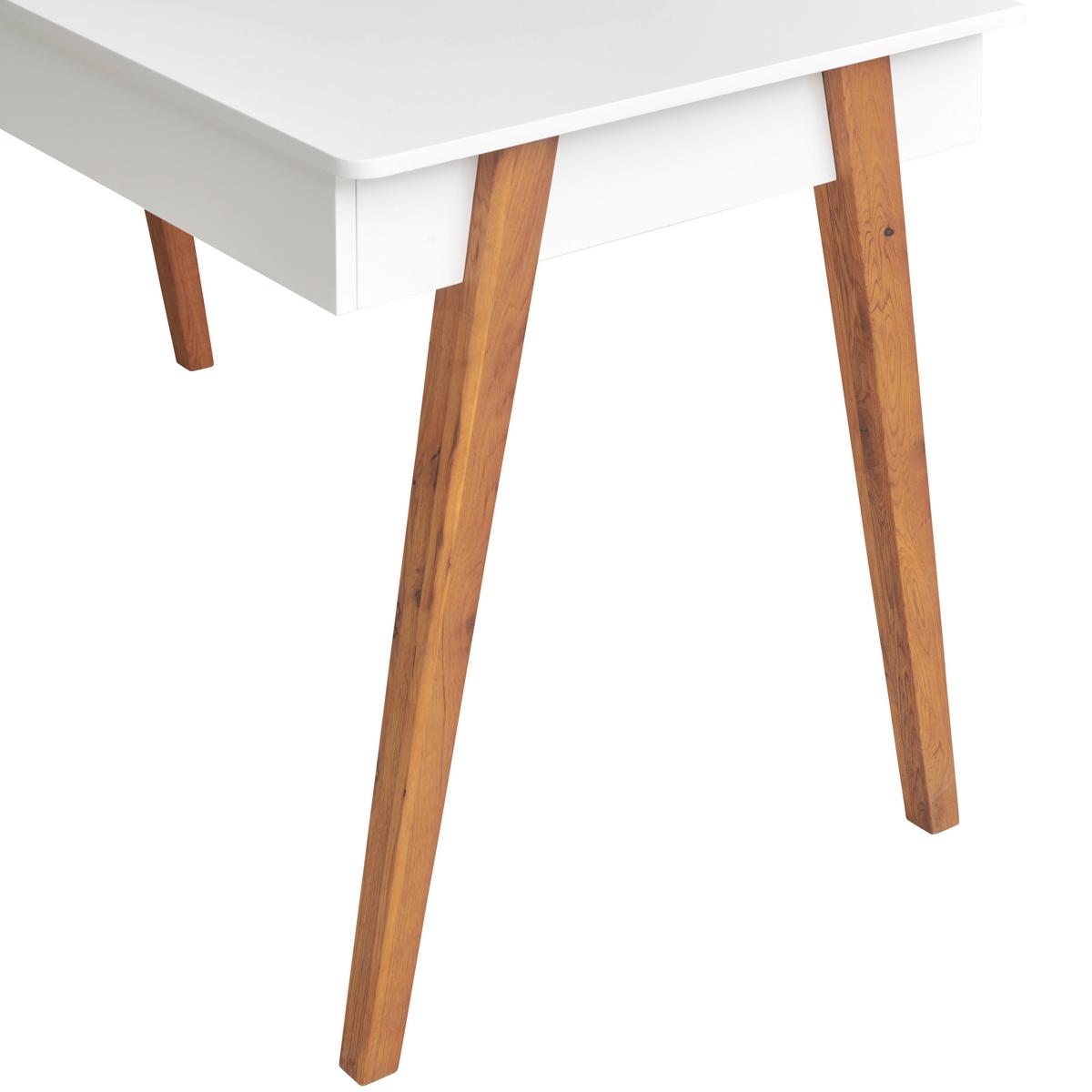 BIURKO 2DRAWER - kolor dębowy/biały, Modern, materiał drewnopochodny/drewno (120/60/76cm) - MID.YOU