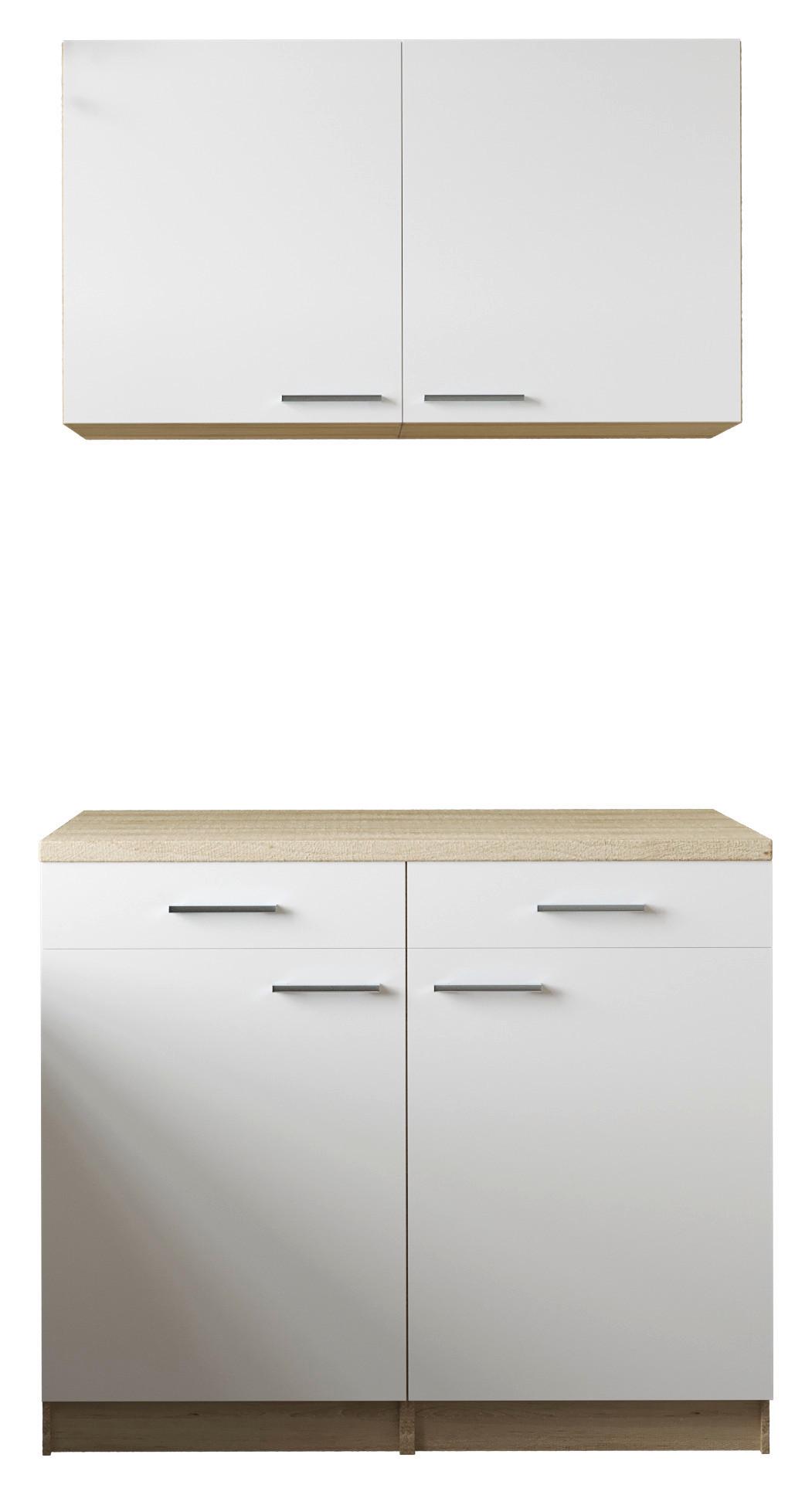 Bife Omara Merle, 100cm - srebrne barve/barve hrasta, Basics, kovina/leseni material (100/200/60cm) - Respekta