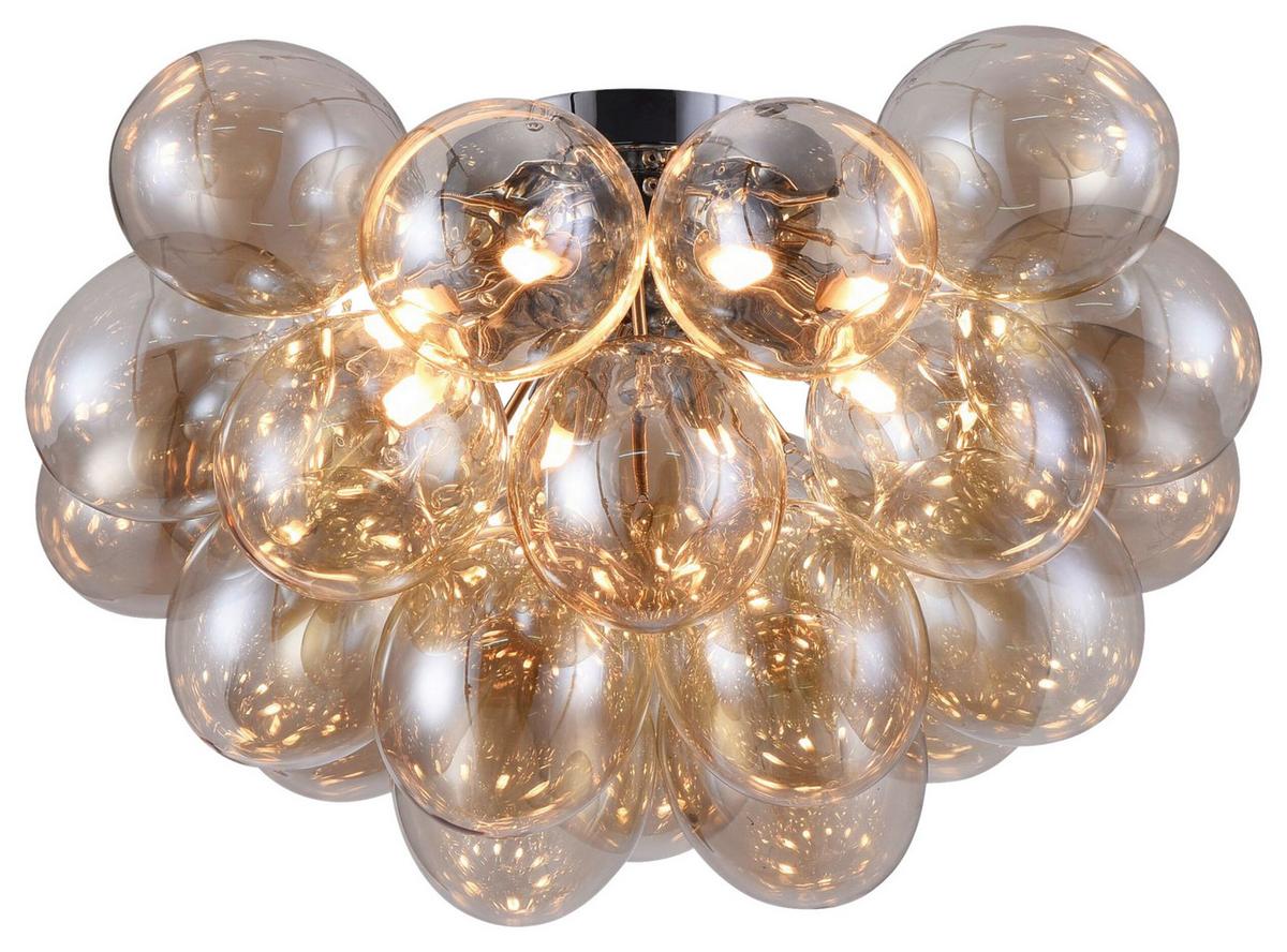 DECKENLEUCHTE BALBO - Bernsteinfarben/Nickelfarben, Basics, Glas/Metall (50/29,5/50cm) - MAYTONI