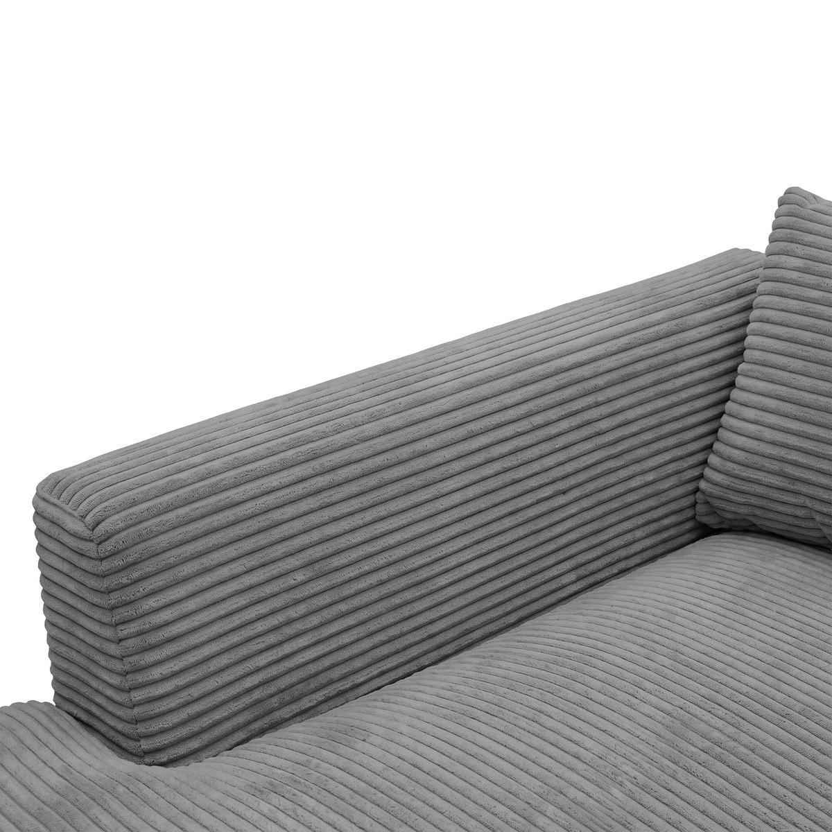 Ecksofa Pedro Grau - Schwarz/Grau, MODERN, Kunststoff/Textil (190/300cm) - Mömax