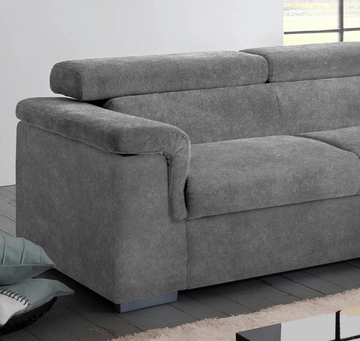 Wohnlandschaft Milla Grau ca. 252x217 cm - Grau, Basics, Holz/Textil (252/217cm) - MID.YOU