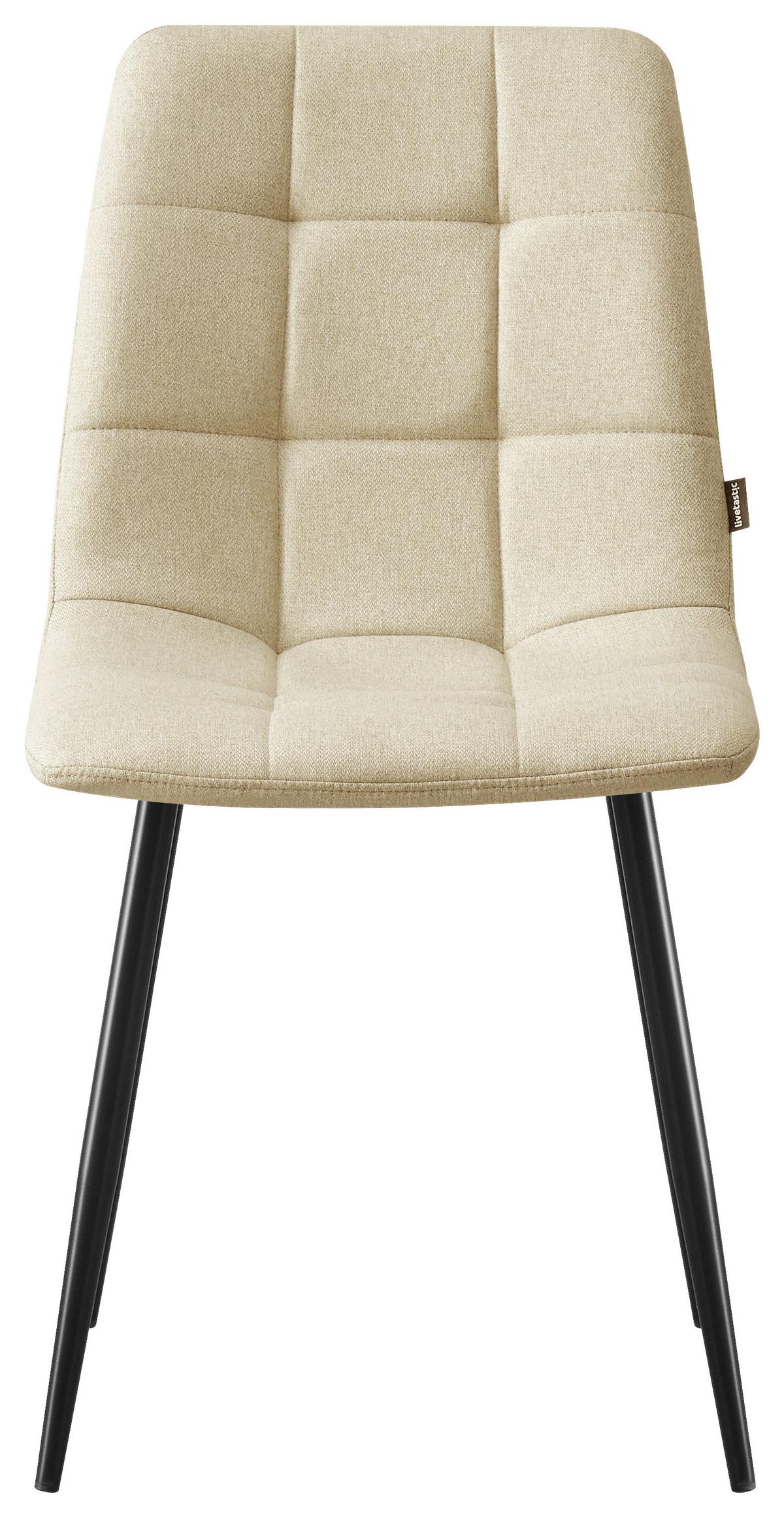 KRZESŁO EMPOLI - beżowy/czarny, Modern, metal/drewno (45/86/55cm) - Livetastic