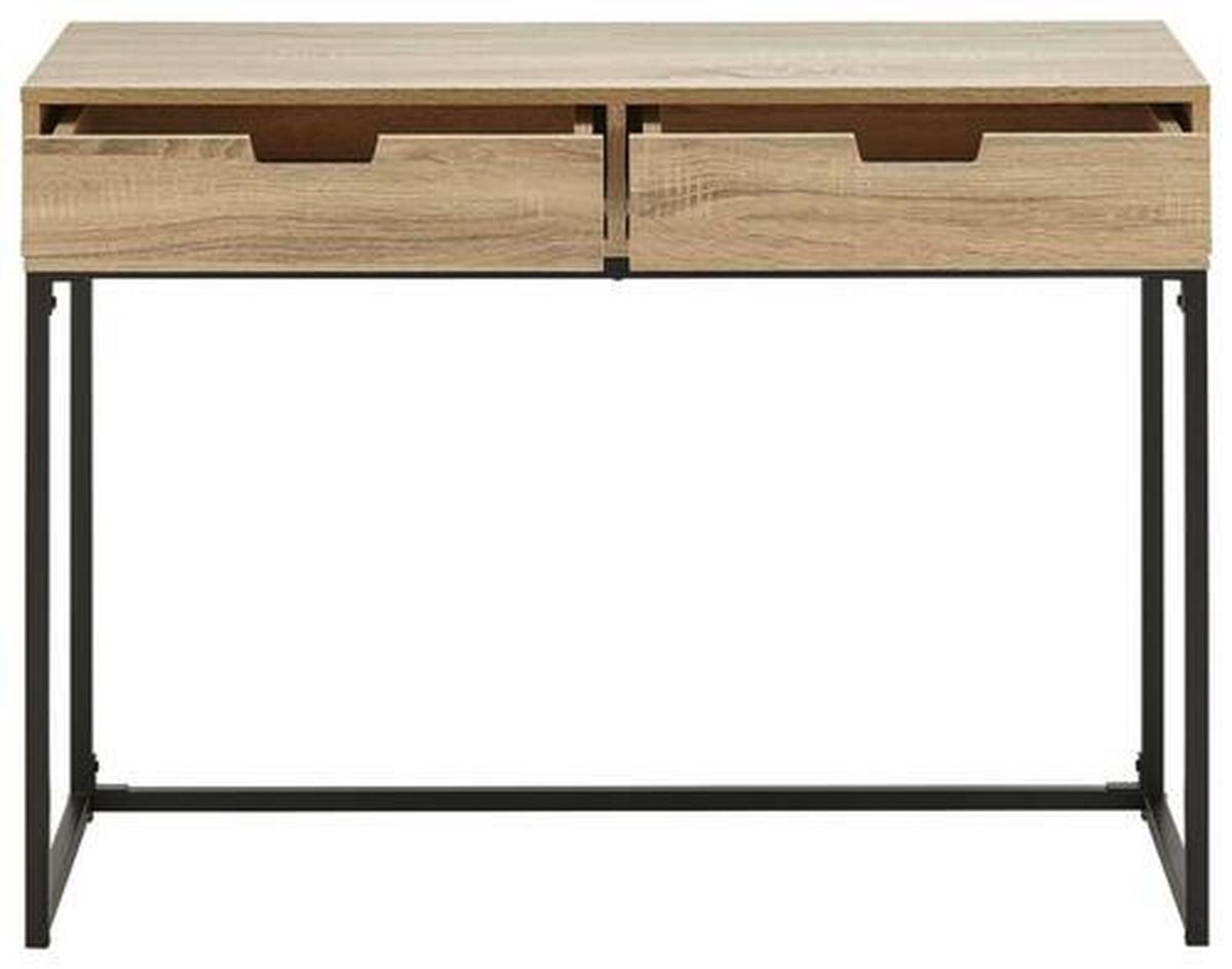 Konzolna Mizica Giorgia, Barva Hrasta - črna/barve hrasta, Moderno, kovina/leseni material (100/38/76cm) - Bessagi Home