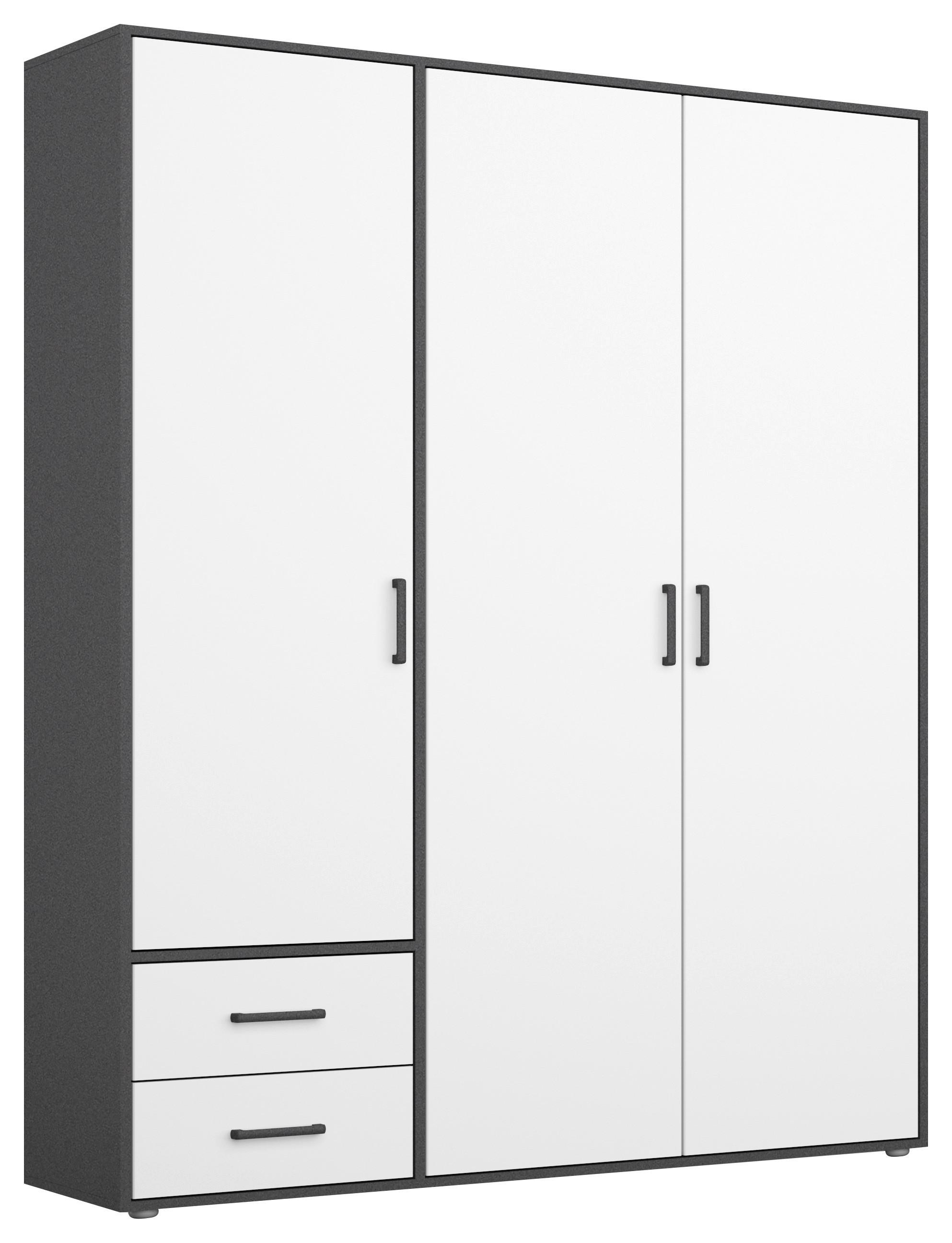 Ormar S Klasičnim Vratima Voyager - bijela/siva, Moderno, drvni materijal/plastika (140/194/53cm) - Modern Living