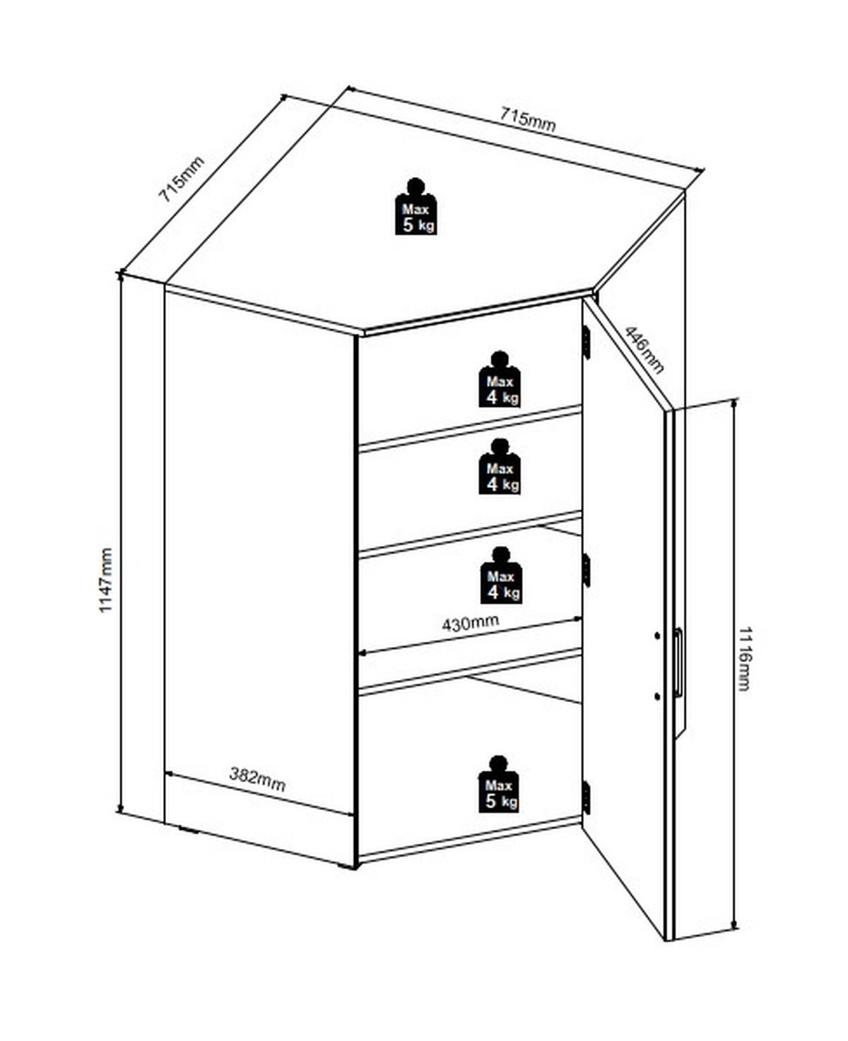 Kutna Komoda Multi - bijela/crna, Moderno, drvni materijal/plastika (71,5/71,5cm) - Modern Living