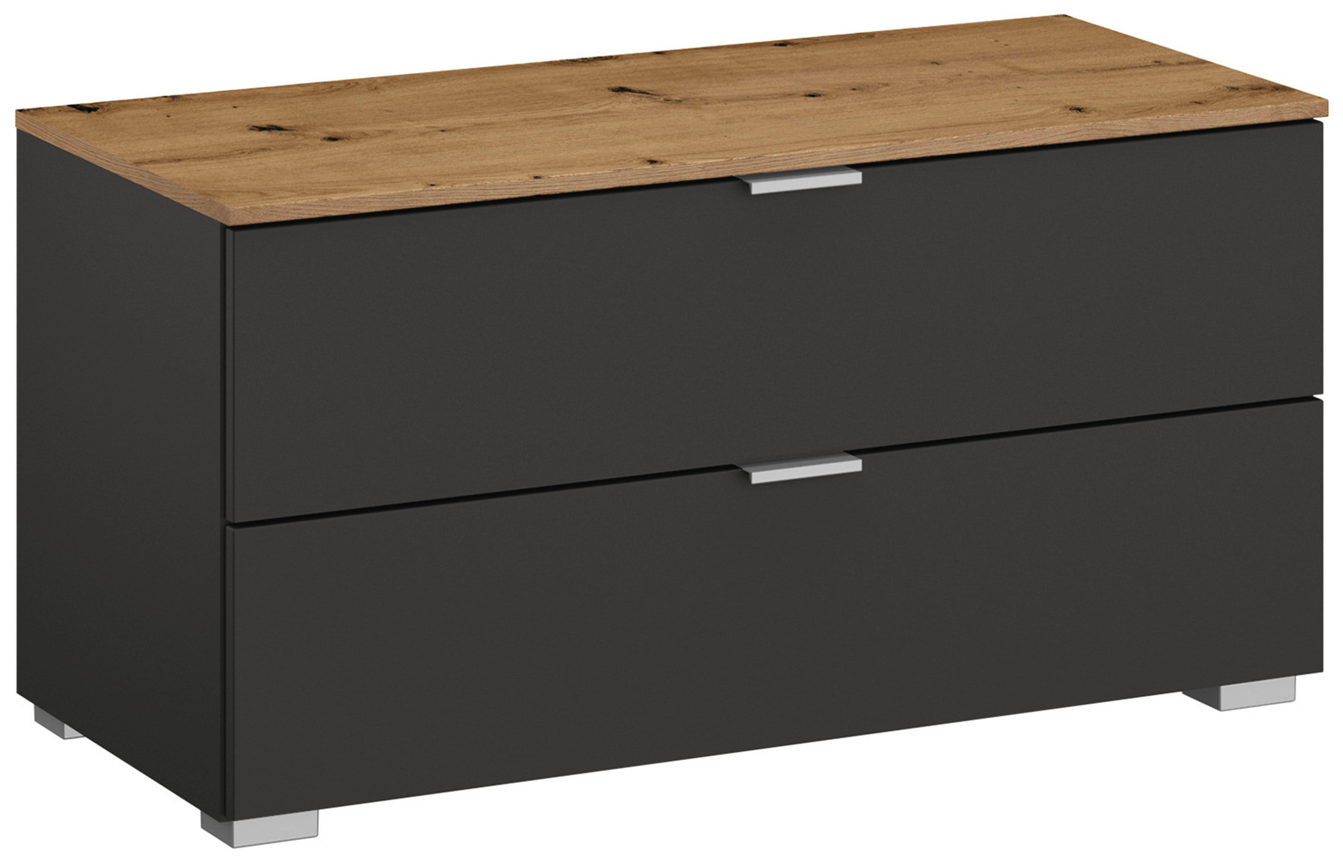 Komoda Lima, Barva Grafita, Barva Hrasta - barve hrasta/barve aluminija, Trend, kovina/umetna masa (80/42/42cm) - Stylife