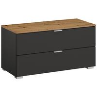 Komoda Lima, Barva Grafita, Barva Hrasta - barve hrasta/barve aluminija, Trend, kovina/umetna masa (80/42/42cm) - Stylife