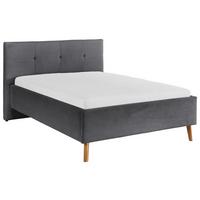 Polsterbett Meila Grau ca. 140x200cm - Eichefarben/Grau, KONVENTIONELL, Holz/Textil (140/200cm) - Premium Living