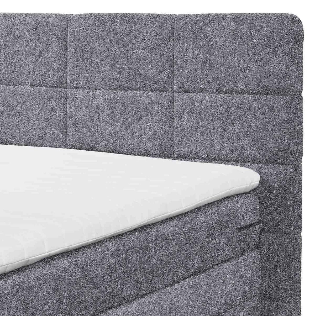 Boxspringbett Tacoma 3 inkl. Topper ca. 180x200cm Anthrazit - Anthrazit, KONVENTIONELL, Kunststoff/Textil (180/200cm) - MID.YOU